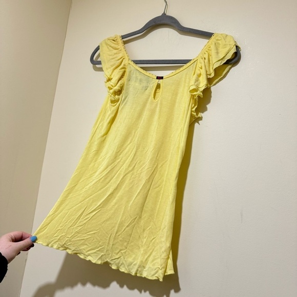 Women’s Y2K Dex Brand Yellow Lettuce Trim Flowy Soft Summer Tank Top Size: L - Picture 10 of 15